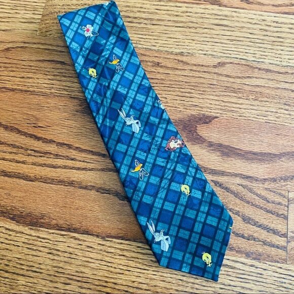 Vintage Looney Tunes Mania Necktie Bugs Bunny Tweety Silvester Taz Duffy - Picture 12 of 12